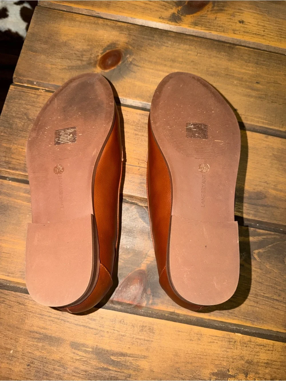 Lane Bryant Women’s Cognac Brown Penny Loafers Size 11W